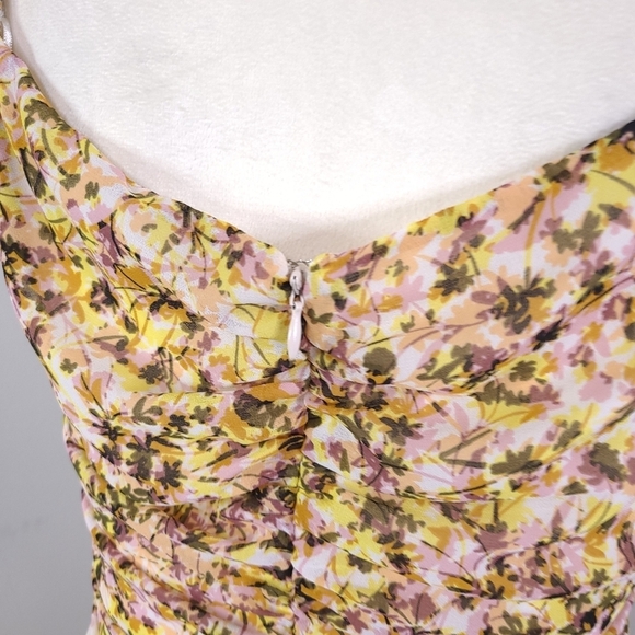 ASTR The Label Dress Floral Ruched Chiffon Mini Dress Woman's Medium - Picture 6 of 11